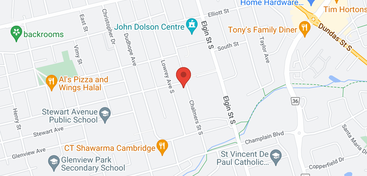 map of 60 -  135 Chalmers Street S